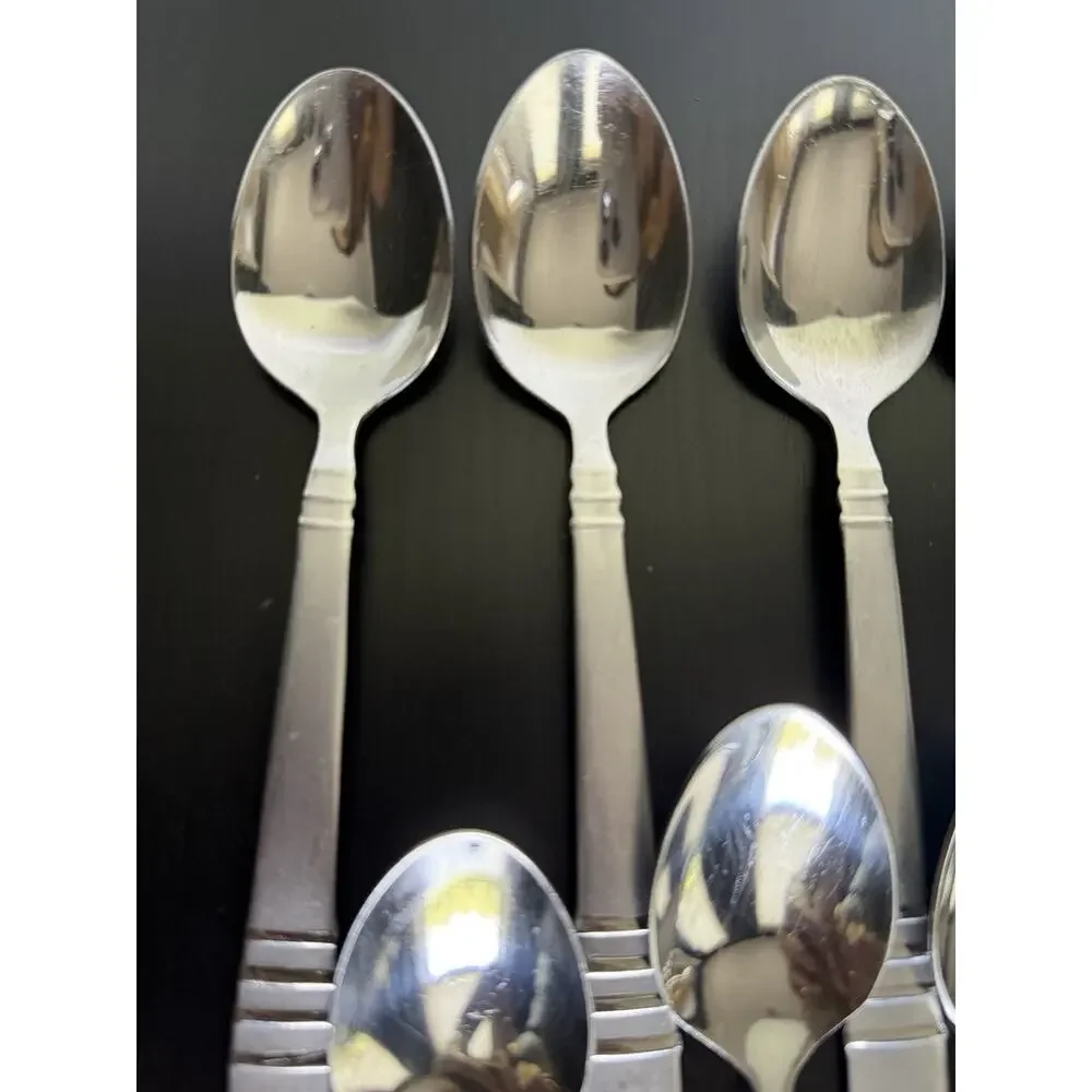 Cambridge Codie Frosted Stainless Teaspoons Lot 10 Discontinued Indonesia